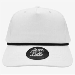 Stitch & Bill White Rope-Accent Cap